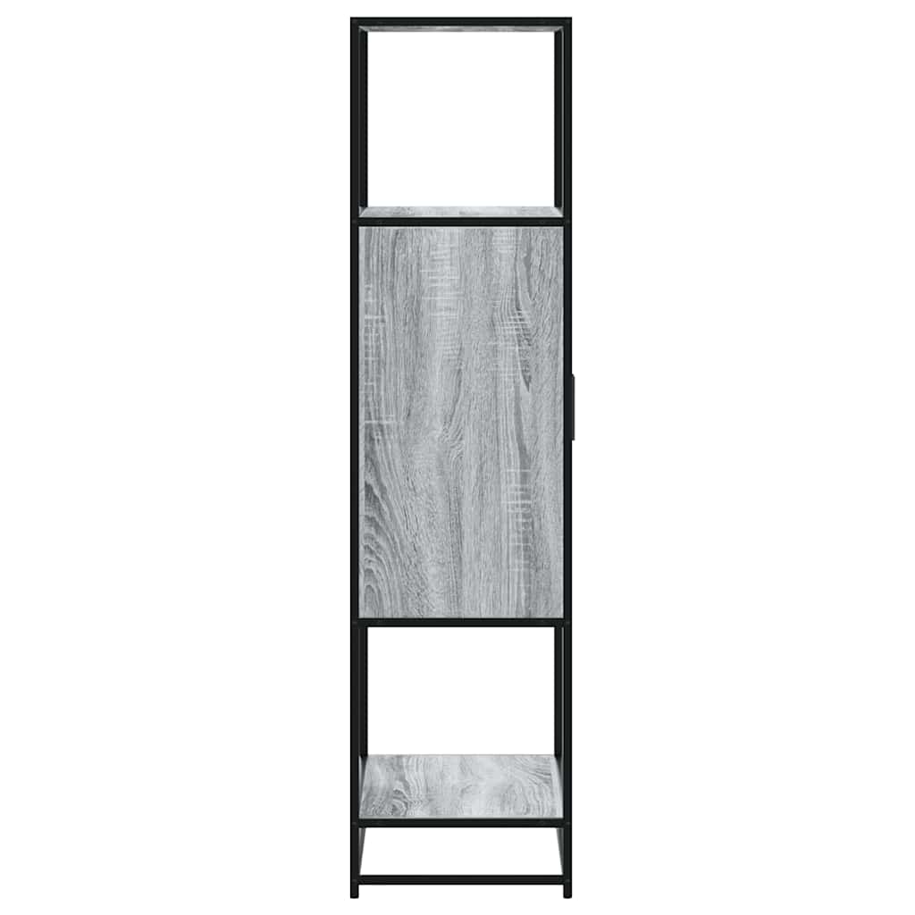 skab 68x35x139 cm konstrueret træ grå sonoma-eg og metal