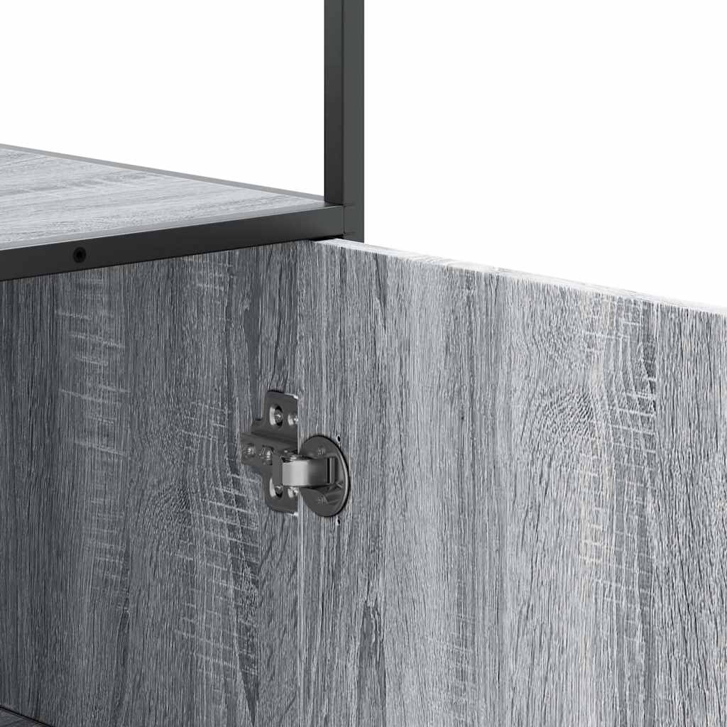 skab 35,5x35x139 cm konstrueret træ grå sonoma-eg og metal