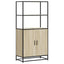 skab sonoma-eg 68x35x139 cm konstrueret træ og metal