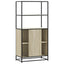 skab sonoma-eg 68x35x139 cm konstrueret træ og metal