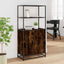 skab sonoma-eg 68x35x139 cm konstrueret træ og metal