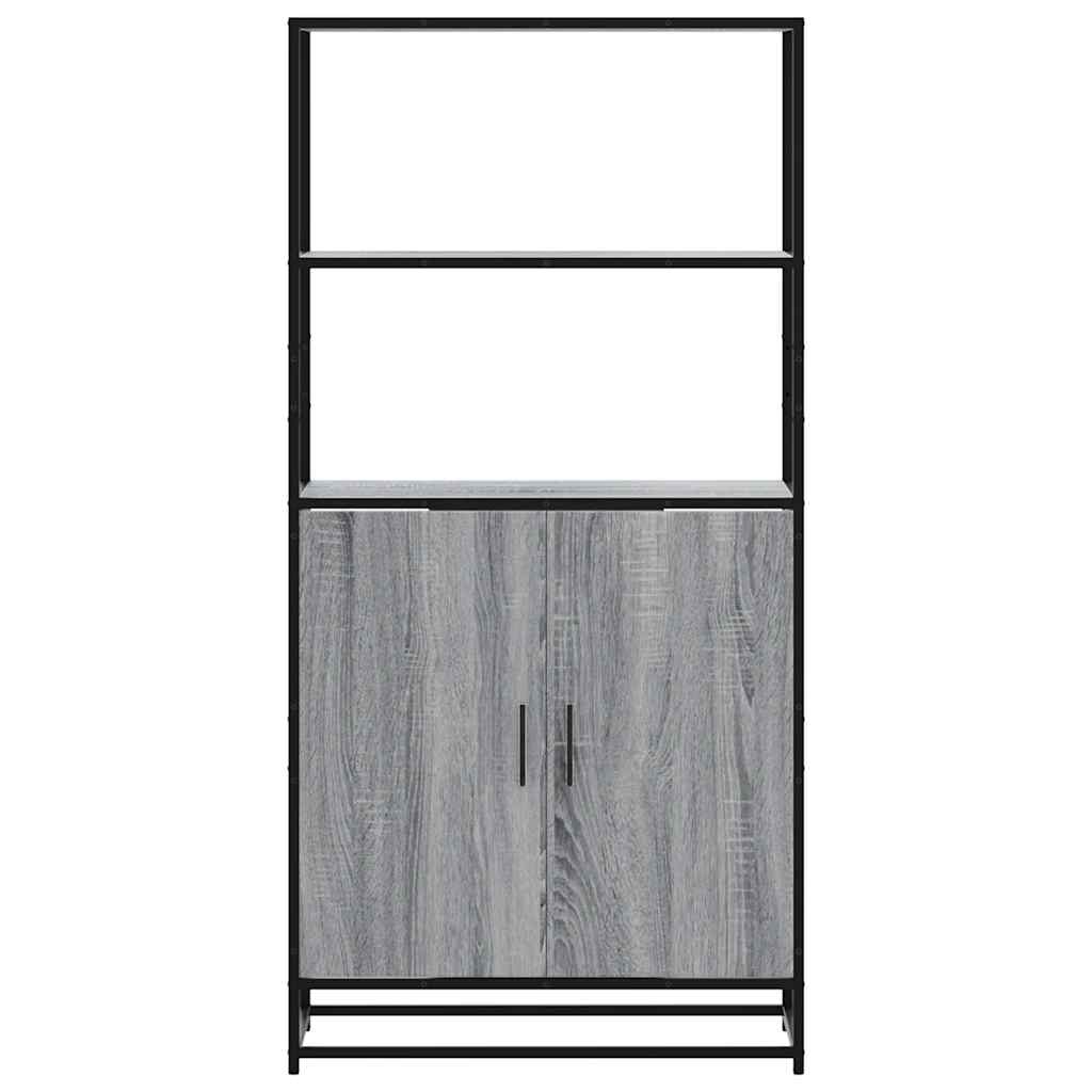 skab 68x35x139 cm konstrueret træ grå sonoma-eg og metal