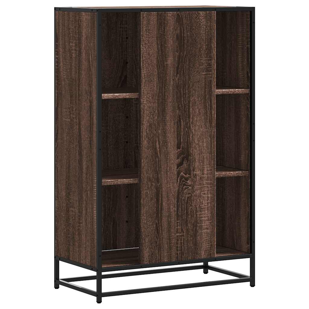 skab 68x35x106,5 cm konstrueret træ og metal brun egetræsfarve