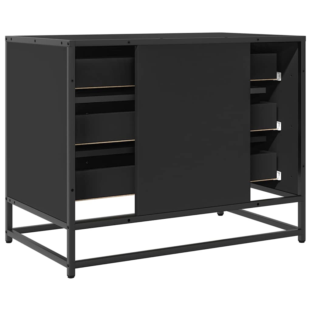skuffeskab 70x41x56 cm konstrueret træ sort
