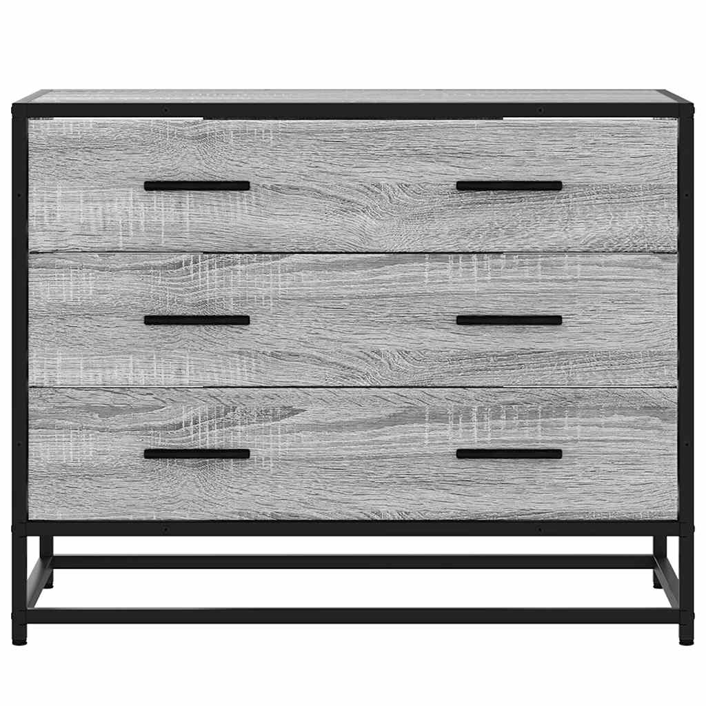 kommode 70x41x56 cm konstrueret træ grå sonoma-eg