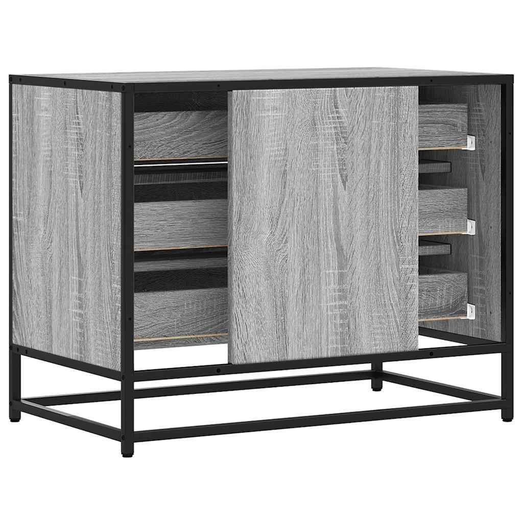 kommode 70x41x56 cm konstrueret træ grå sonoma-eg