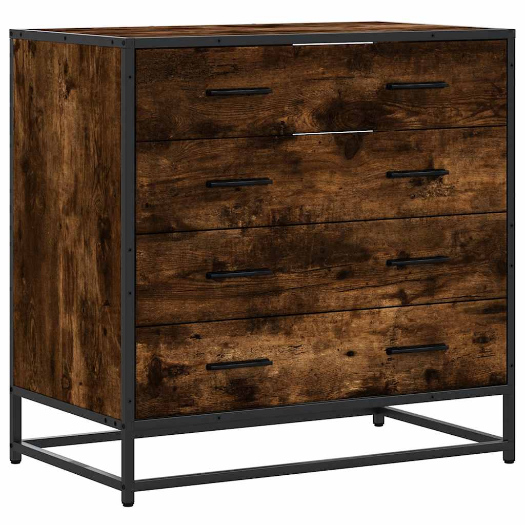 kommode 70x41x70 cm konstrueret træ røget egetræsfarve