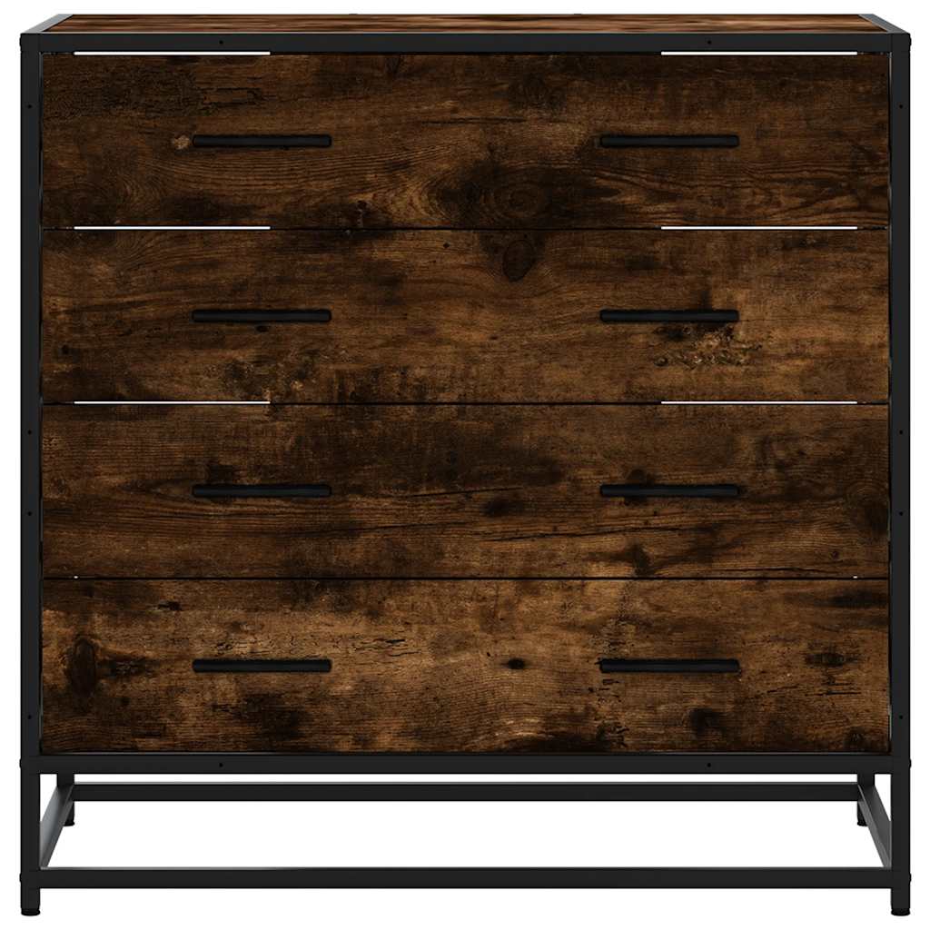 kommode 70x41x70 cm konstrueret træ røget egetræsfarve