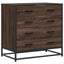 kommode 70x41x70 cm konstrueret træ brun egetræsfarve