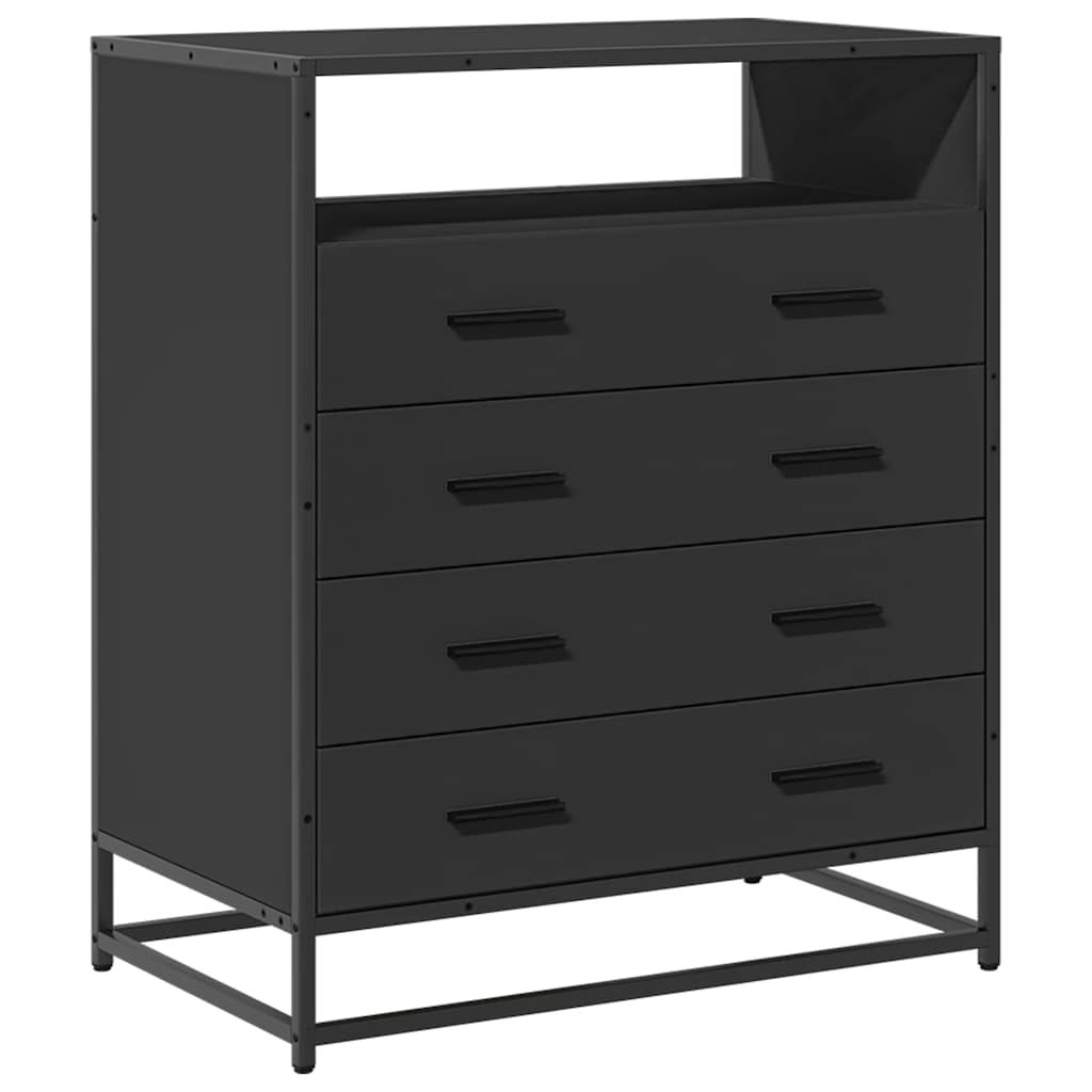 skuffeskab 70x41x83,5 cm konstrueret træ sort