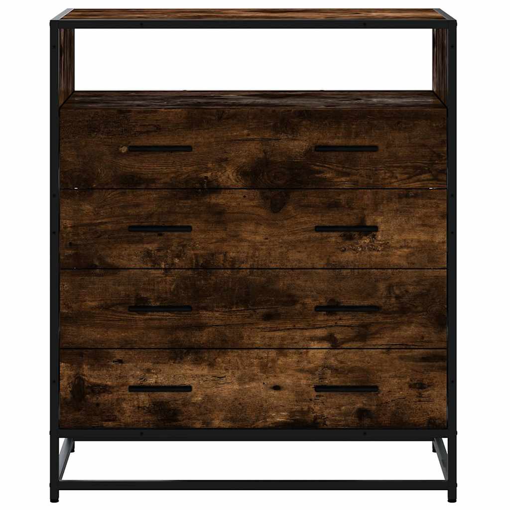 kommode 70x41x83,5 cm konstrueret træ røget egetræsfarve