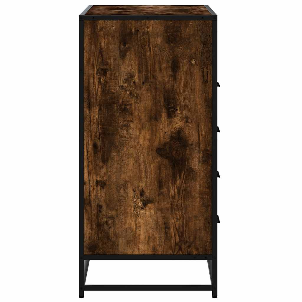 kommode 70x41x83,5 cm konstrueret træ røget egetræsfarve