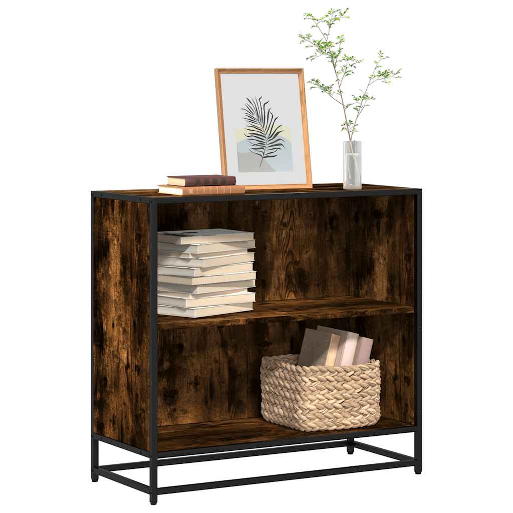 bogreol 80,5x35x76 cm konstrueret træ røget egetræ billede