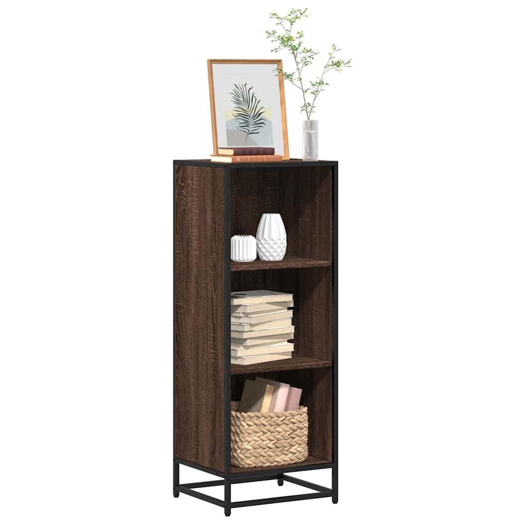 bogreol 40x35x107,5 cm konstrueret træ brun egetræsfarve billede