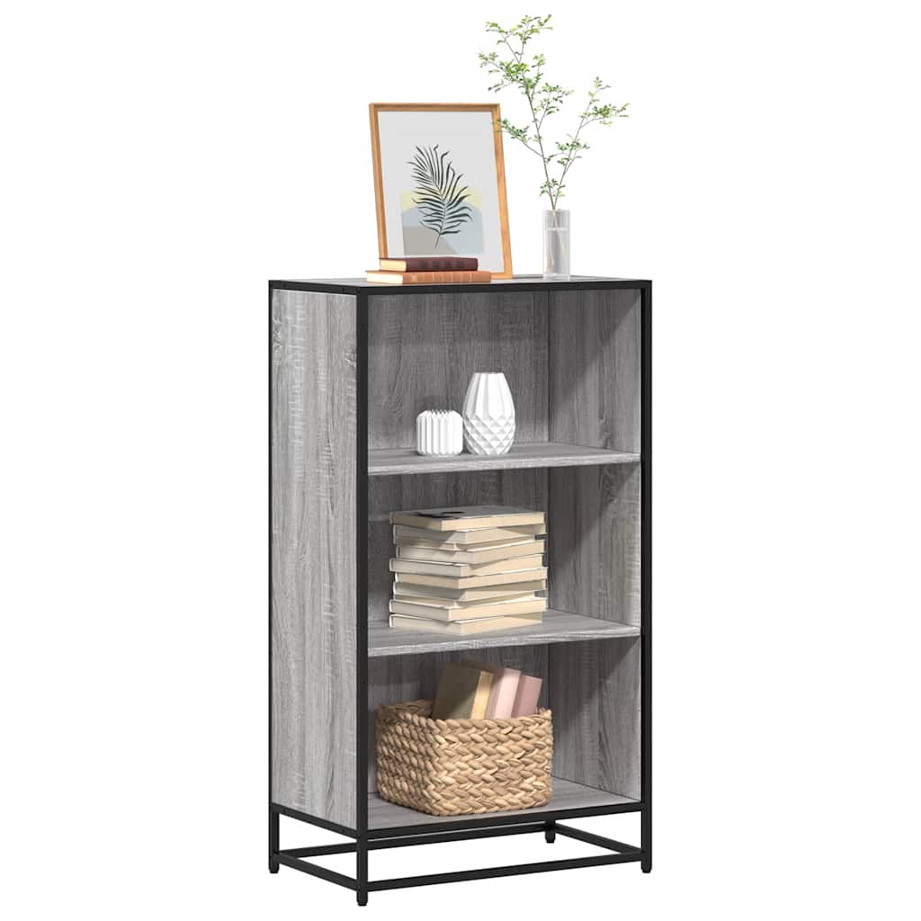 bogreol 60x35x107,5 cm konstrueret træ grå sonoma-eg billede