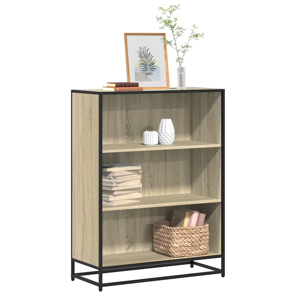 bogreol 80,5x35x107,5 cm konstrueret træ sonoma-eg billede