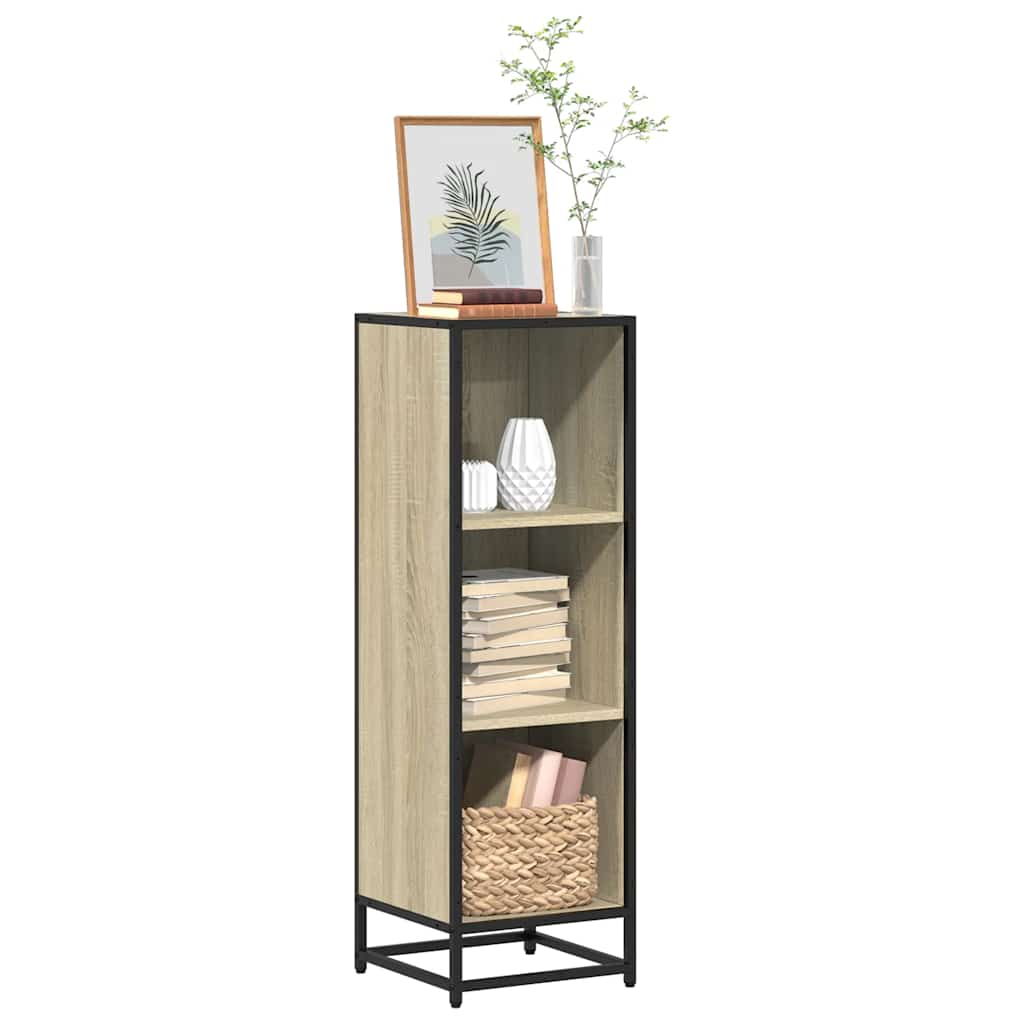 bogskab 33,5x33x107,5 cm konstrueret træ sonoma-eg billede