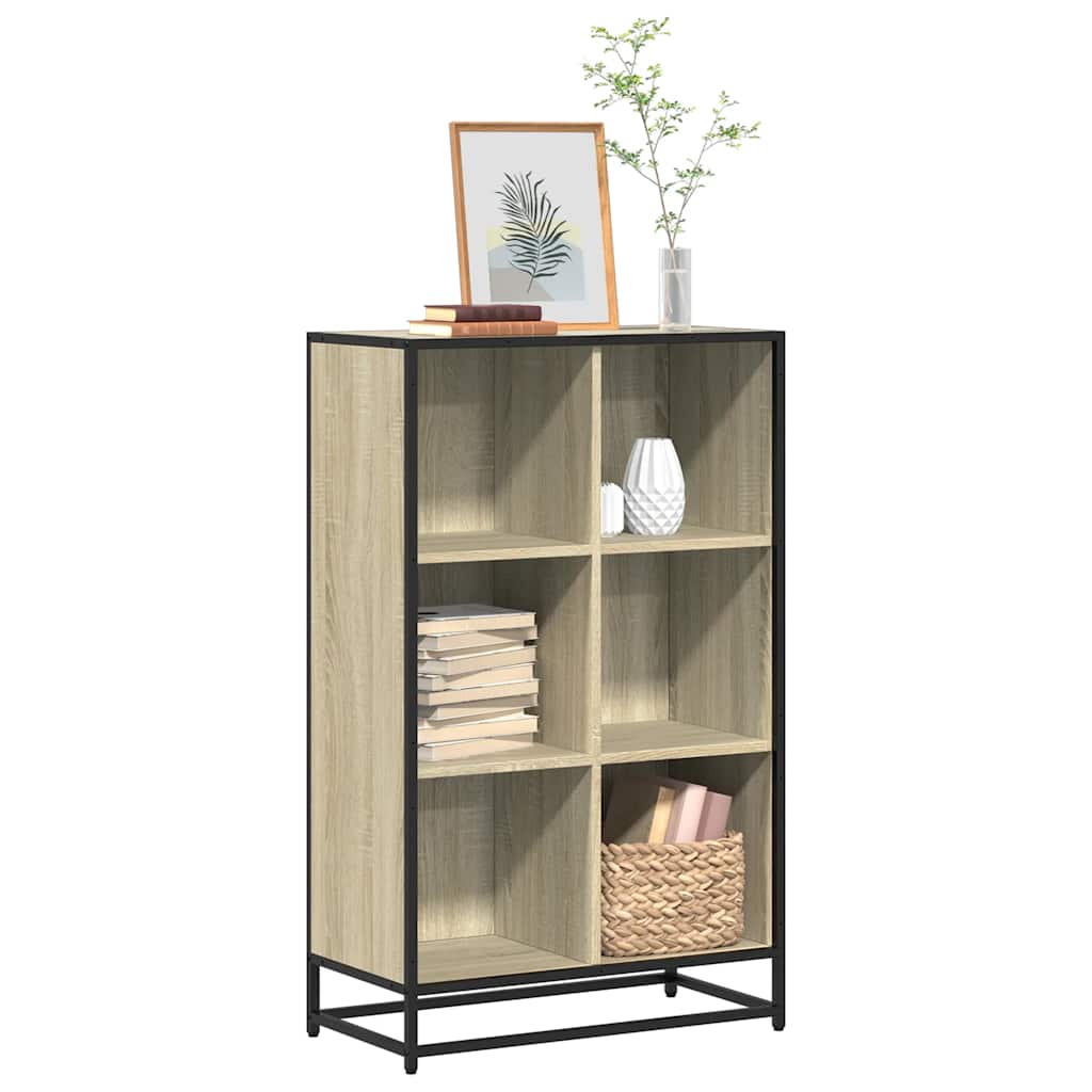 bogskab 65,5x33x107,5 cm konstrueret træ sonoma-eg billede
