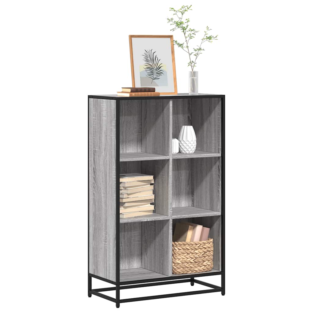 Bogreol Konstrueret Træ Og Metal - Grå sonoma-eg / 65.5 x 33 x 107.5 cm