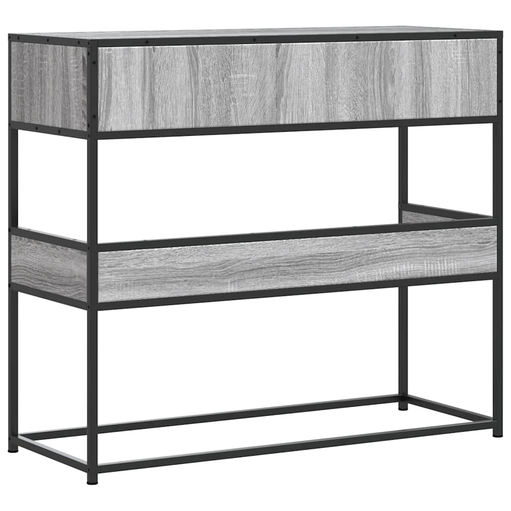 konsolbord 90x35x80 cm konstrueret træ grå sonoma-eg