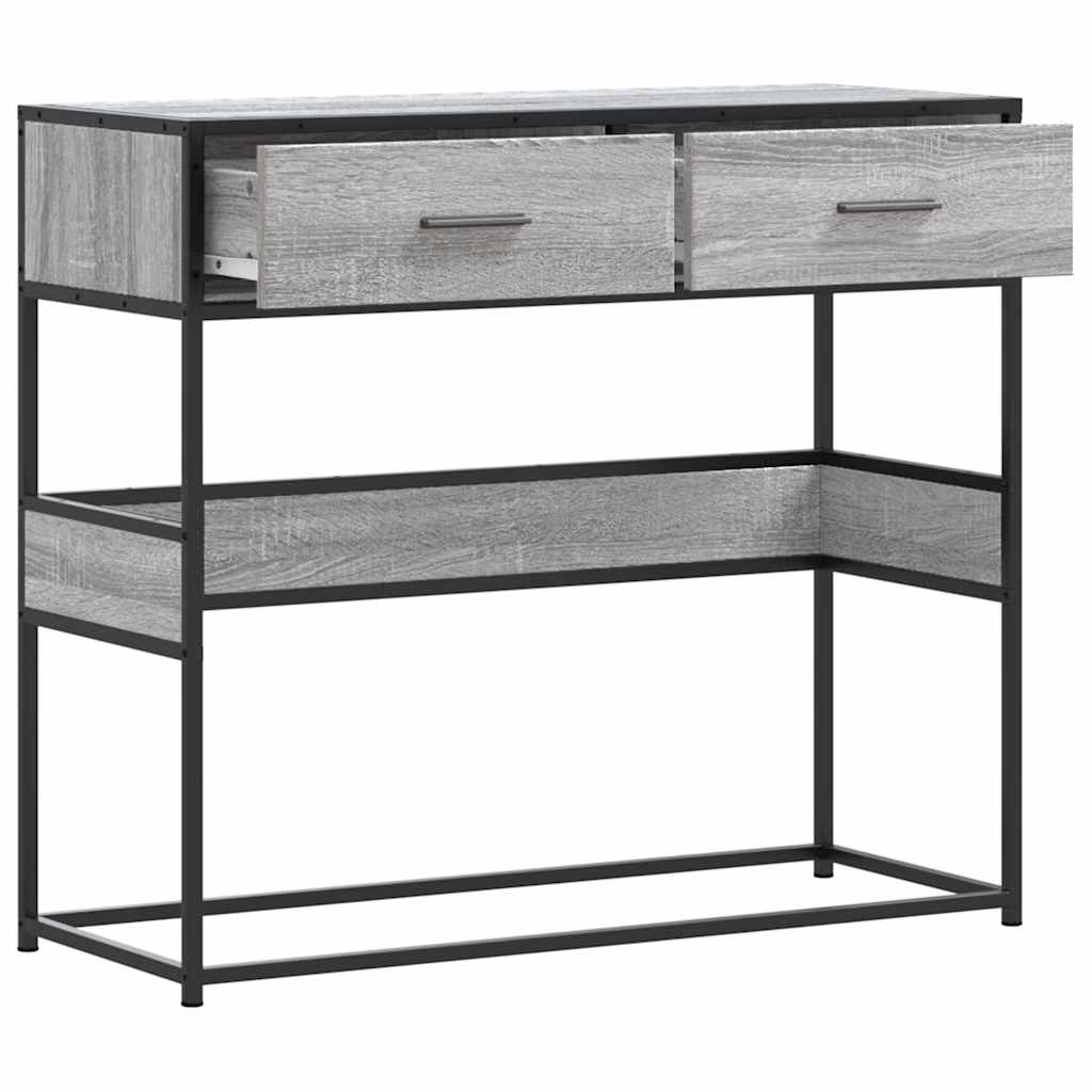 konsolbord 90x35x80 cm konstrueret træ grå sonoma-eg