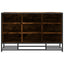 skobænk 84x40x53,5 cm konstrueret træ metal røget egetræsfarve