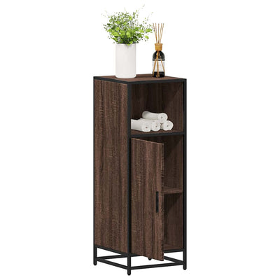 badeværelsesskab 35x37,5x100 cm konstrueret træ brunt egetræ