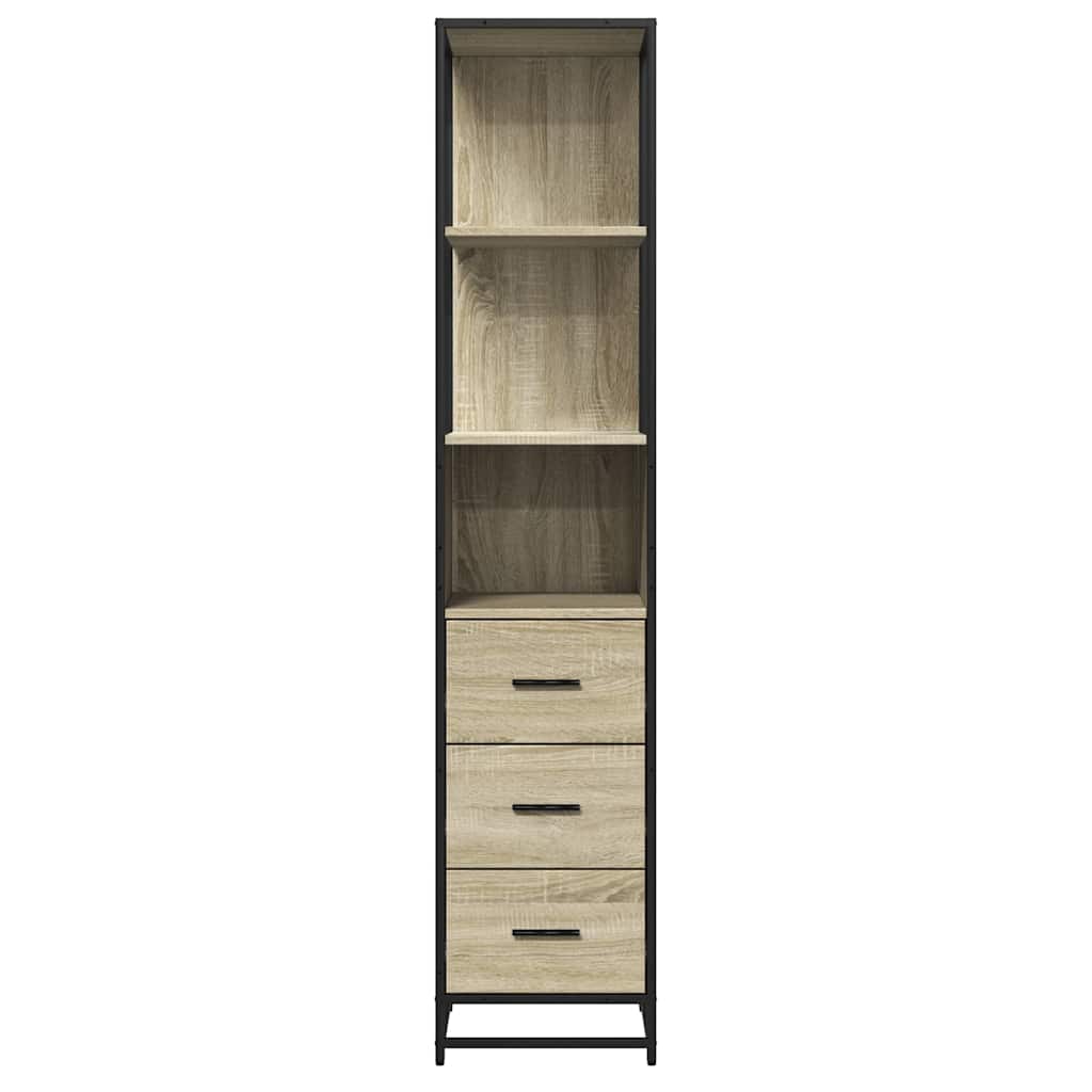 badeværelsesskab 35x37,5x166 cm konstrueret træ sonoma-eg