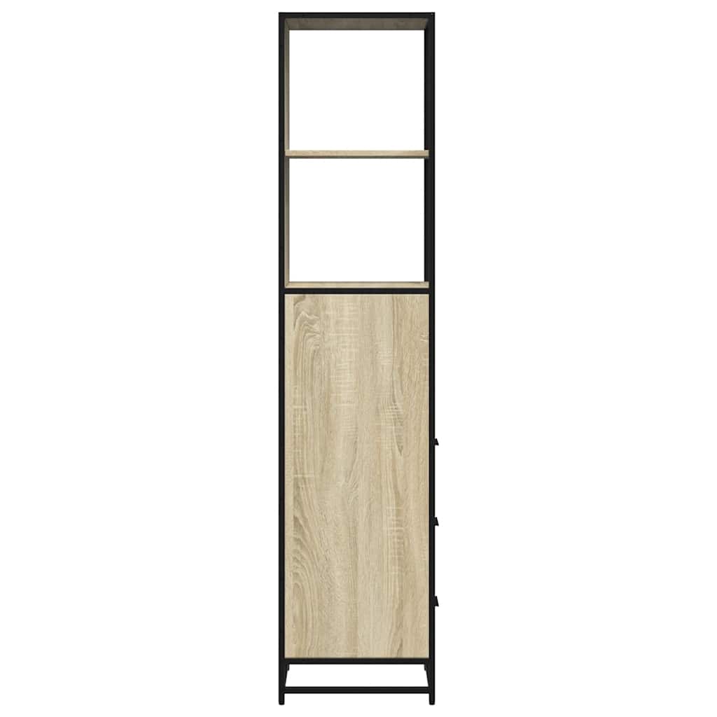 badeværelsesskab 35x37,5x166 cm konstrueret træ sonoma-eg