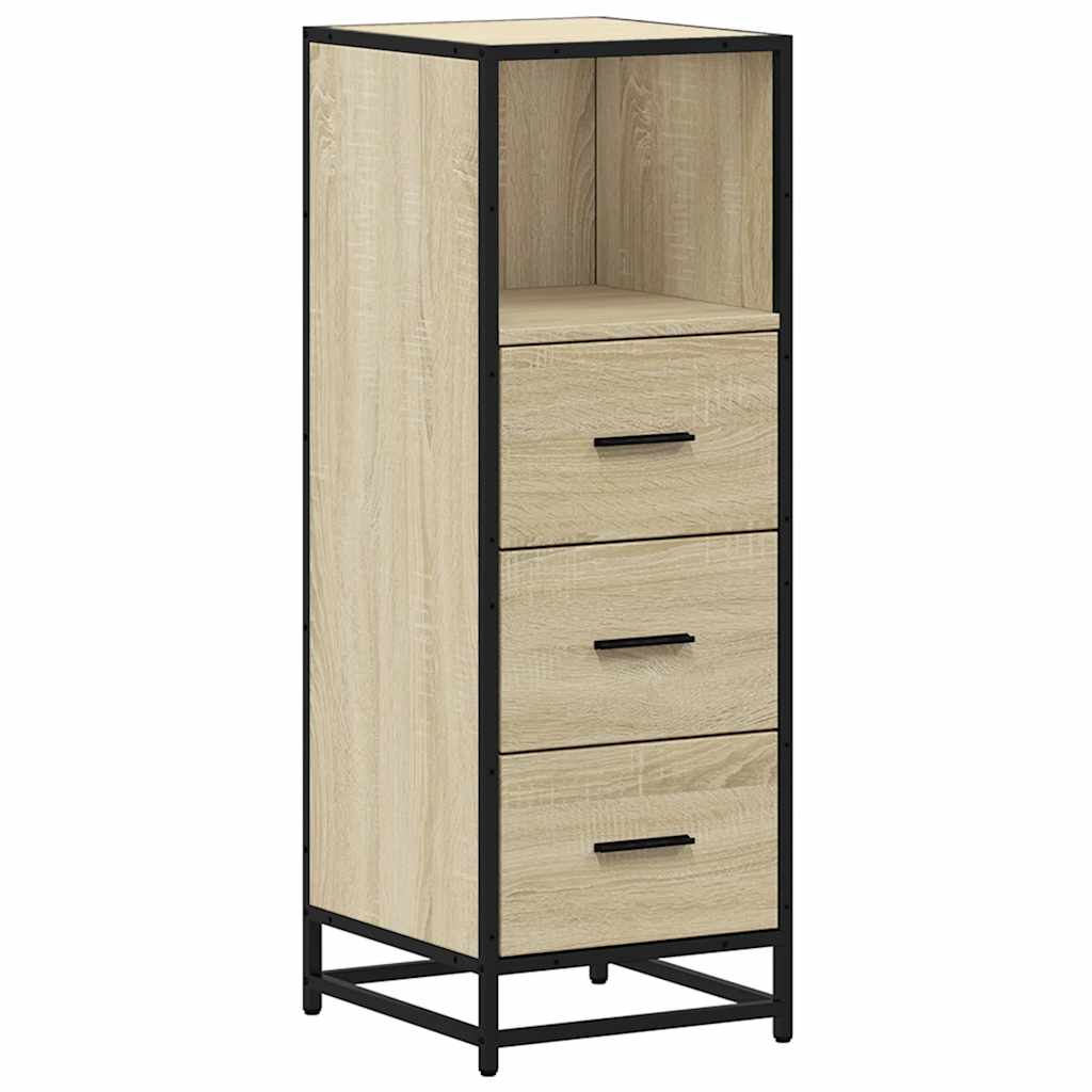 badeværelsesskab 35x37,5x100 cm konstrueret træ sonoma-eg