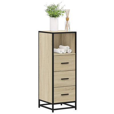 badeværelsesskab 35x37,5x100 cm konstrueret træ sonoma-eg