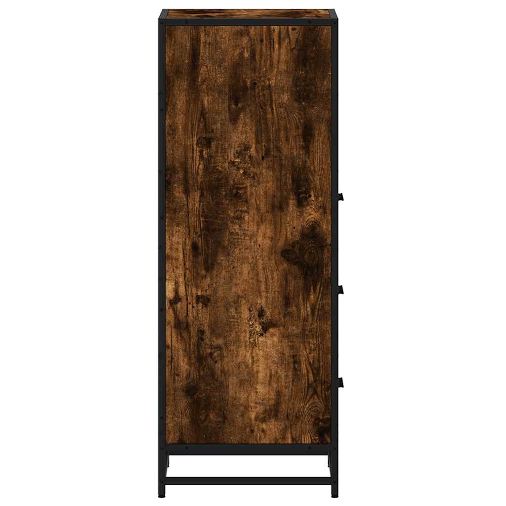 badeværelsesskab 35x37,5x100 cm konstrueret træ røget egetræ
