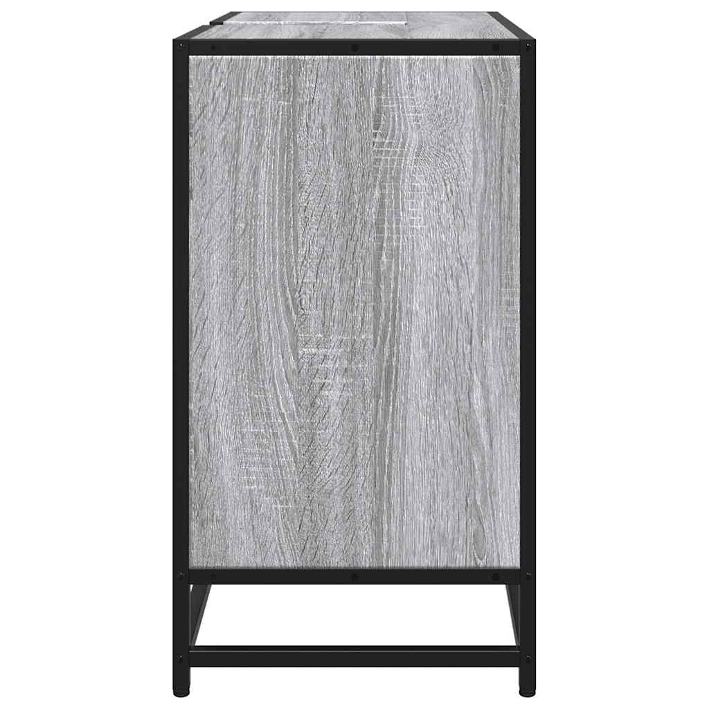 skab til håndvask til badeværelse 65x33x60 cm grå sonoma-eg