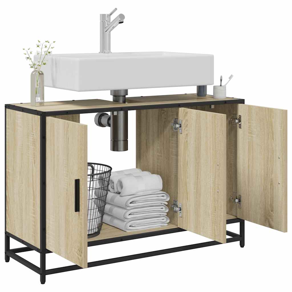 badeværelsesvaskeskab Sonoma eg 90x33x60 cm konstrueret træ
