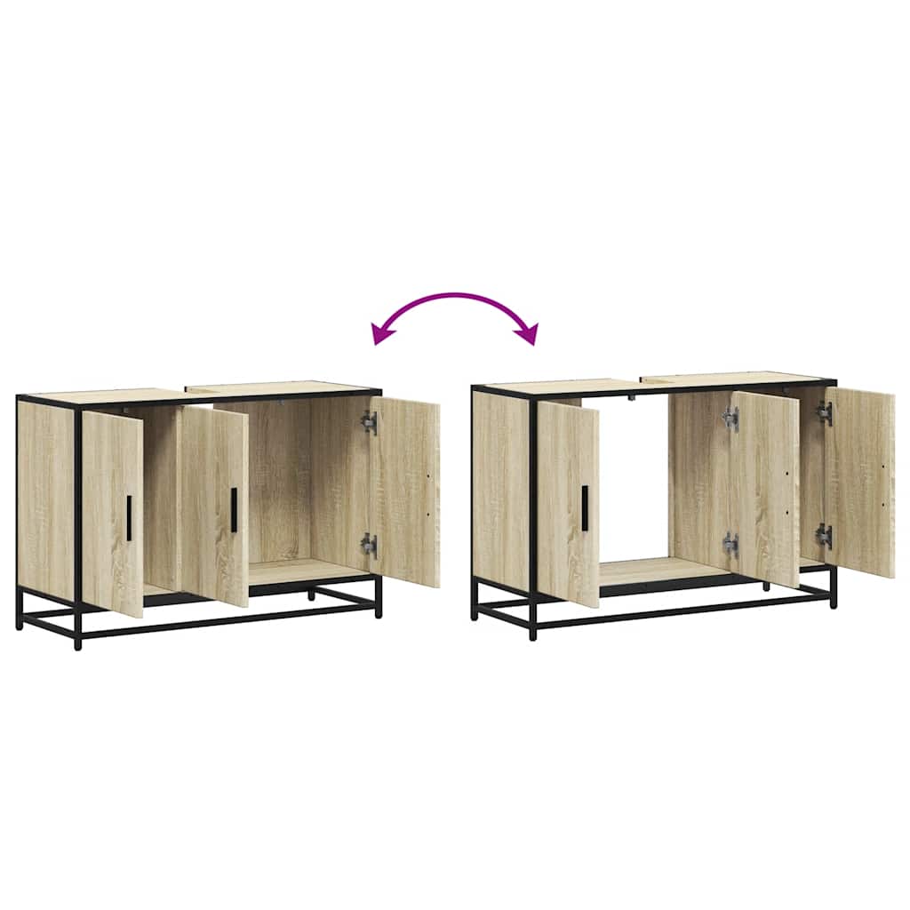 badeværelsesvaskeskab Sonoma eg 90x33x60 cm konstrueret træ