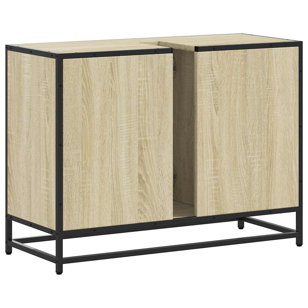 underskab til håndvask 80x33x60 cm konstrueret træ sonoma-eg