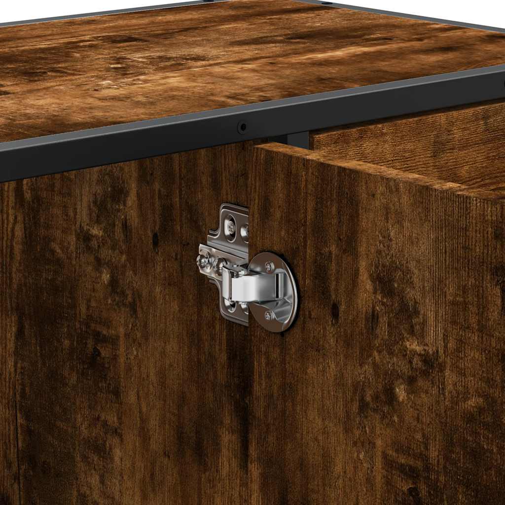 underskab til håndvask 80x33x60 cm konstrueret træ røget eg