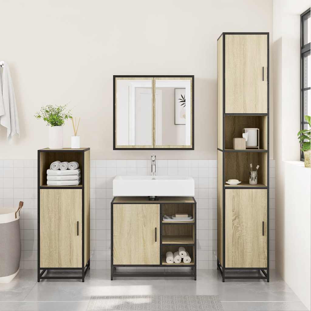 badeværelsesvaskeskab Sonoma eg 65x33x60 cm konstrueret træ