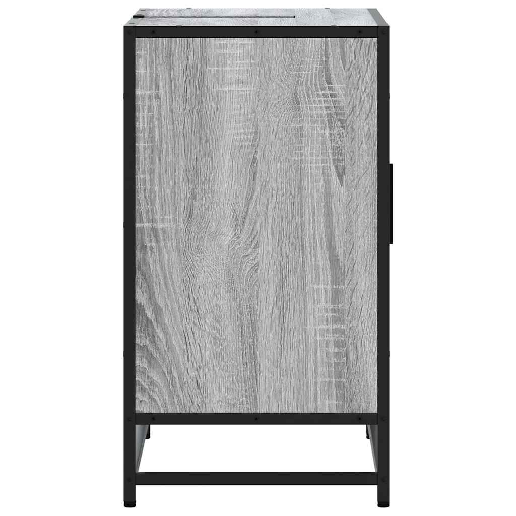 skab til håndvask til badeværelse 65x33x60 cm grå sonoma-eg