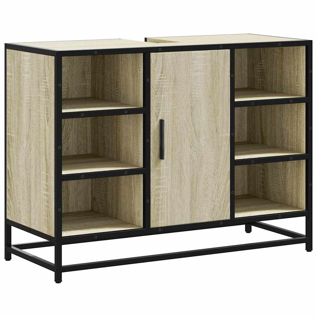 badeværelsesvaskeskab Sonoma eg 80x33x60 cm konstrueret træ
