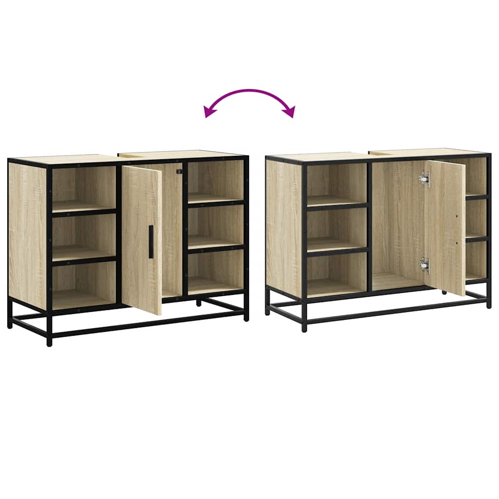 badeværelsesvaskeskab Sonoma eg 80x33x60 cm konstrueret træ