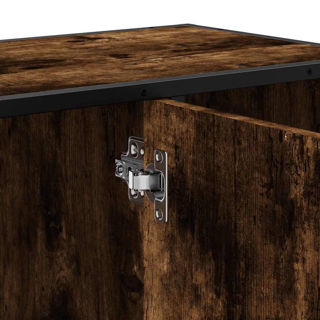 underskab til håndvask 80x33x60 cm konstrueret træ røget eg
