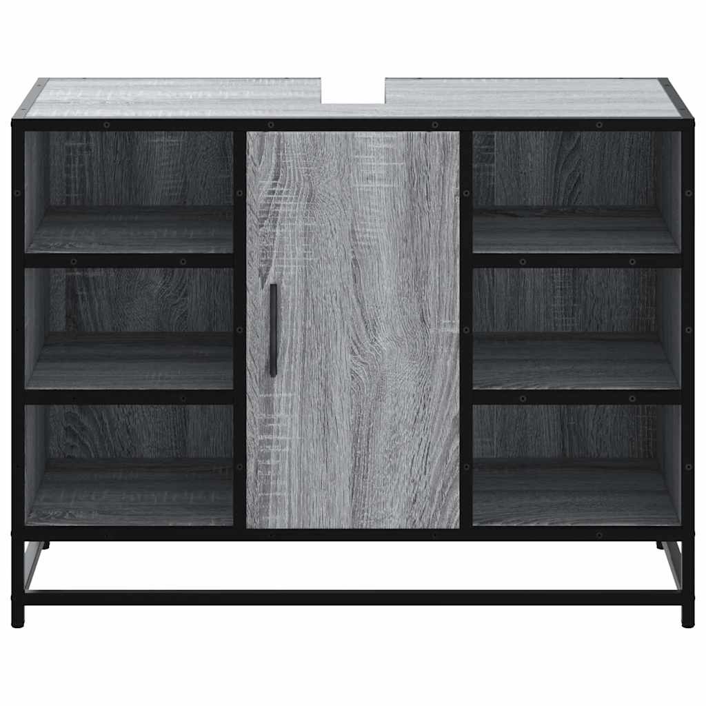 underskab til håndvask 80x33x60 cm konstrueret træ grå sonoma