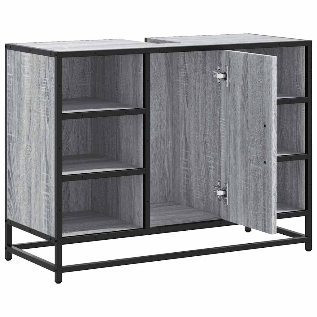 underskab til håndvask 80x33x60 cm konstrueret træ grå sonoma