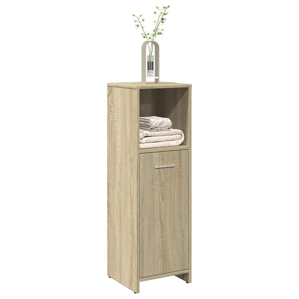 badeværelsesskab 30x30x95 cm konstrueret træ sonoma-eg billede