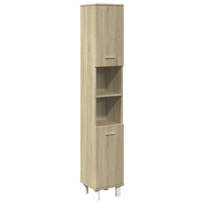 badeværelsesskab 30,5x30x179 cm konstrueret træ sonoma-eg