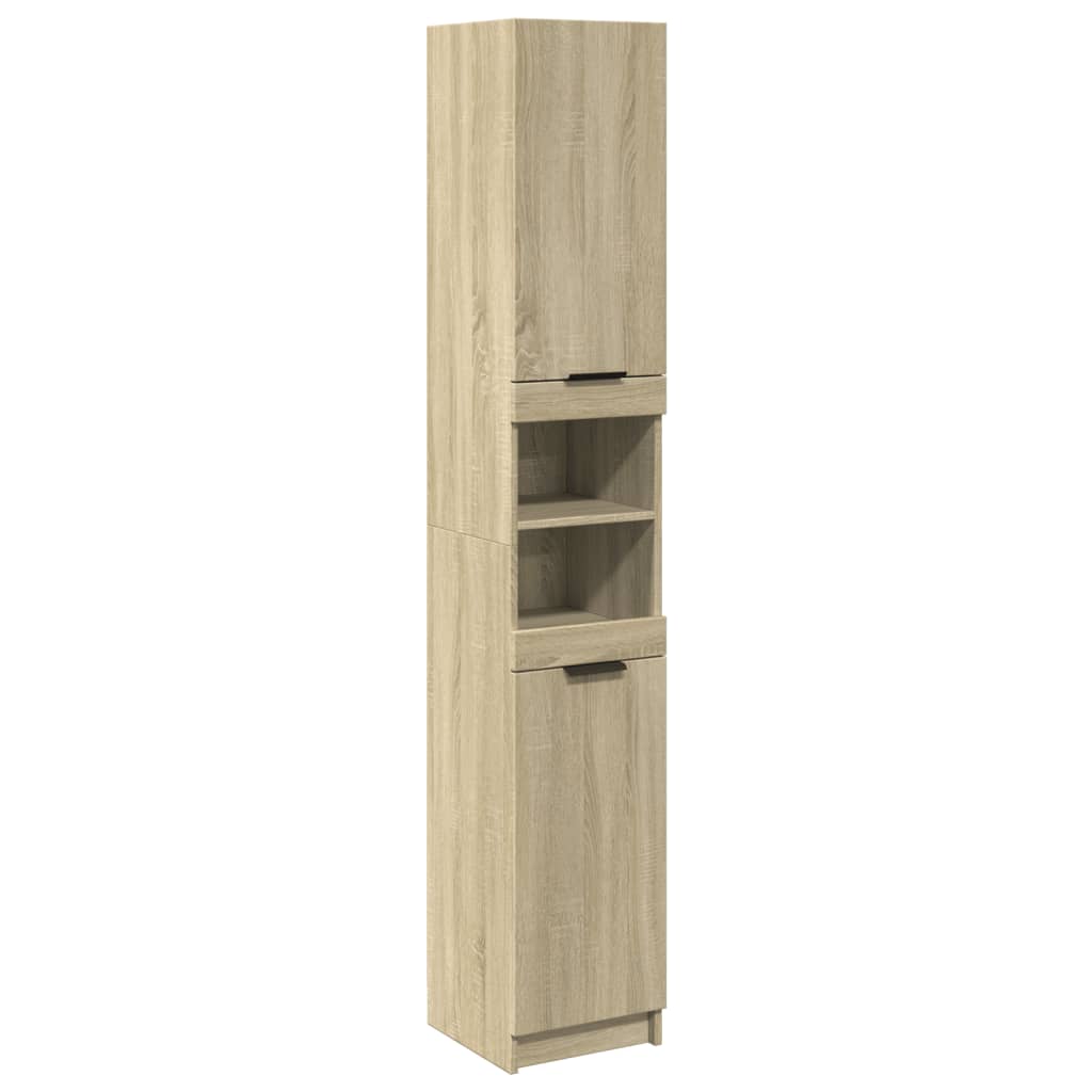 badeværelsesskab 32x34x188,5 cm konstrueret træ sonoma-eg