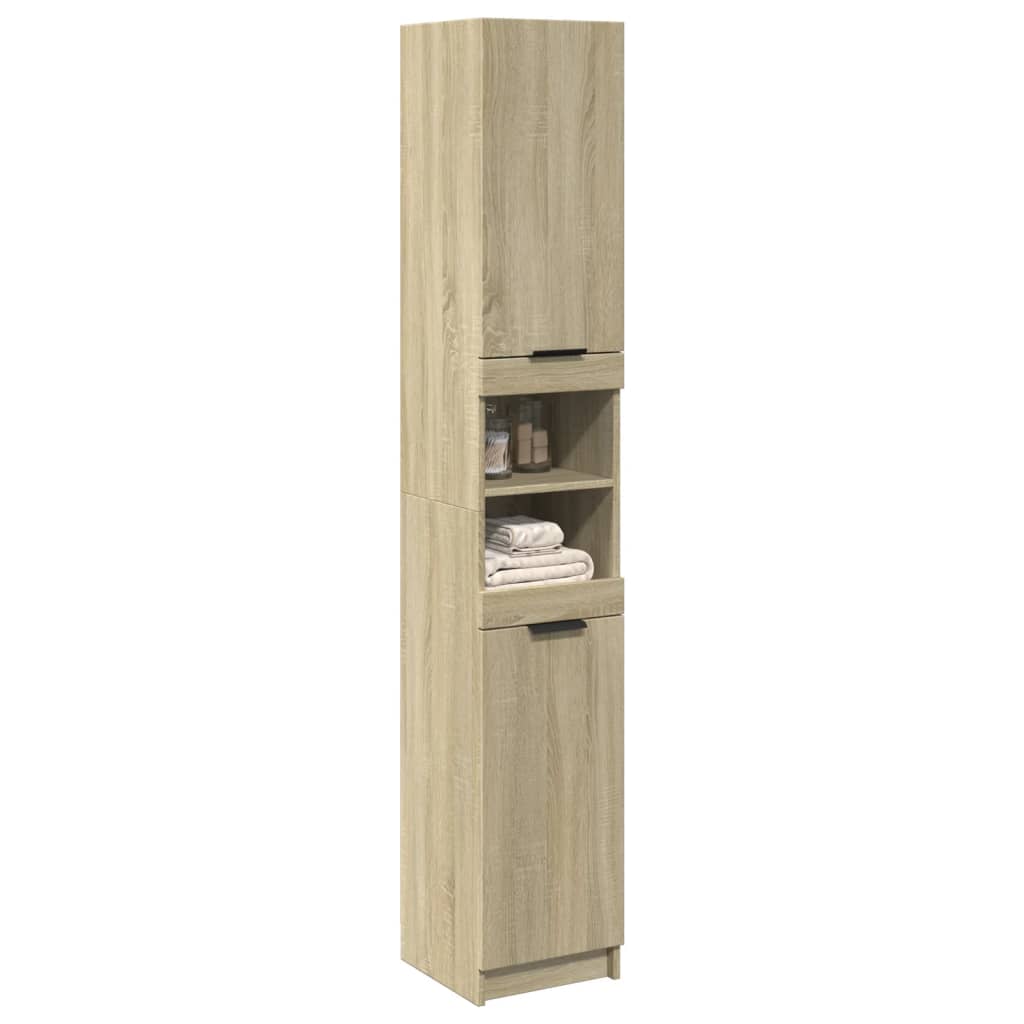 badeværelsesskab 32x34x188,5 cm konstrueret træ sonoma-eg