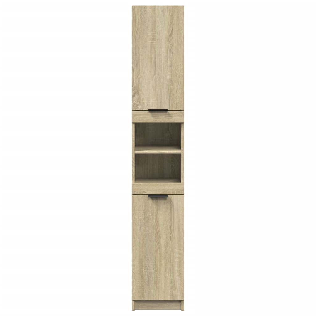 badeværelsesskab 32x34x188,5 cm konstrueret træ sonoma-eg