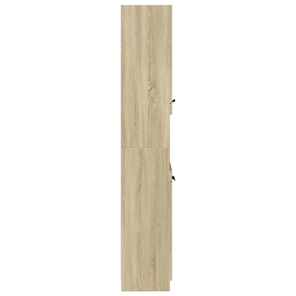 badeværelsesskab 32x34x188,5 cm konstrueret træ sonoma-eg